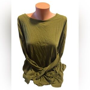 Logo by Lori Goldstein Long Sleeve Tunic Top Size Medium Forest Green Women's